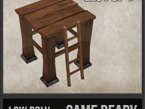 लकड़ी टावर लेवल 1 3D मॉडल