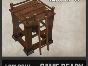 menara kayu lvl 3 Model 3D