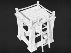 wood tower lvl 3 3D Model