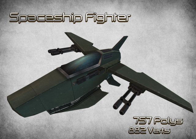 space fighter 01 3D Model .c4d .max .obj .3ds .fbx .stl .blend 