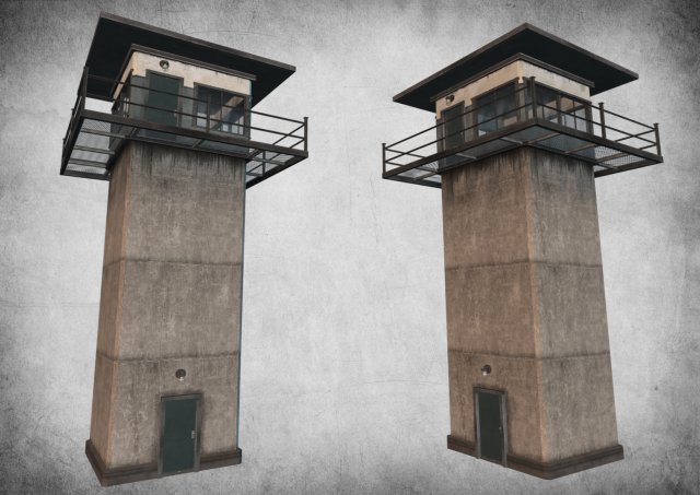 prison tower 3D मॉडल .c4d .max .obj .3ds .fbx .stl .blend 