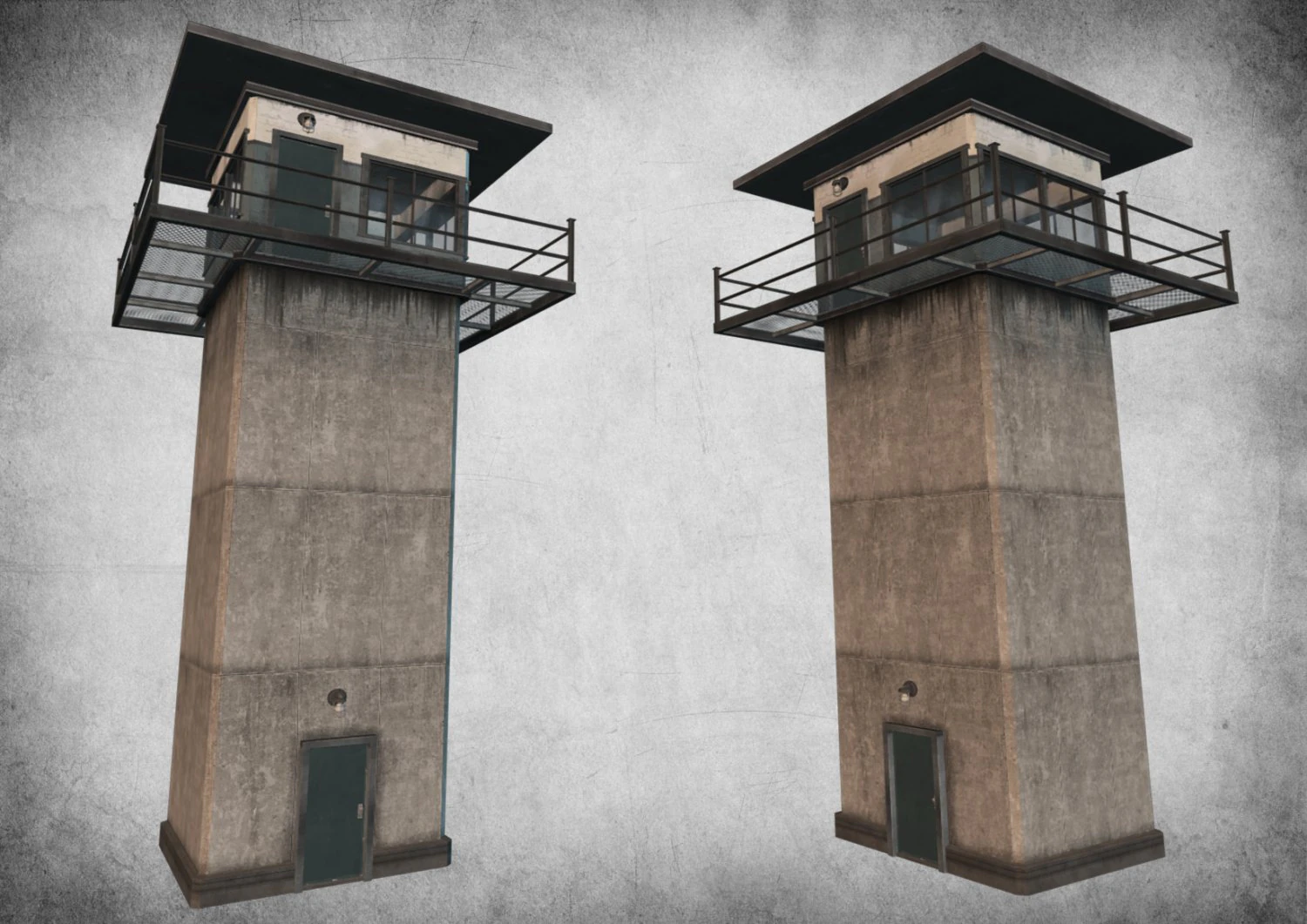 prison tower 3D Model .c4d .max .obj .3ds .fbx .stl .blend 