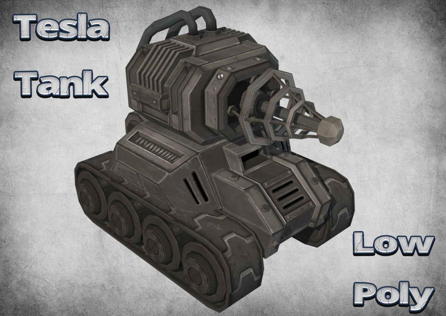 toon tesla tank 3D Model .c4d .max .obj .3ds .fbx .stl .blend 