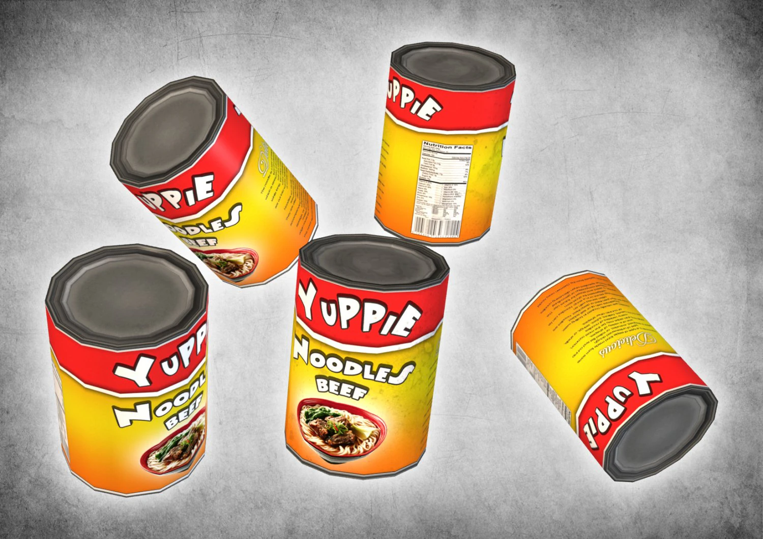 canned noodles 3D Model .c4d .max .obj .3ds .fbx .stl .blend 