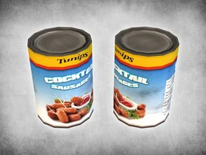 canned cocktail sausages 3D Model