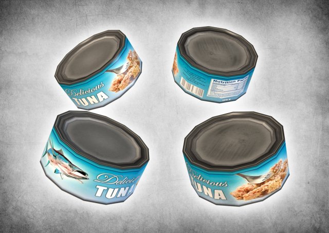 canned tuna Model 3D .c4d .max .obj .3ds .fbx .stl .blend 