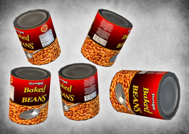 canned beans Model 3D .c4d .max .obj .3ds .fbx .stl .blend