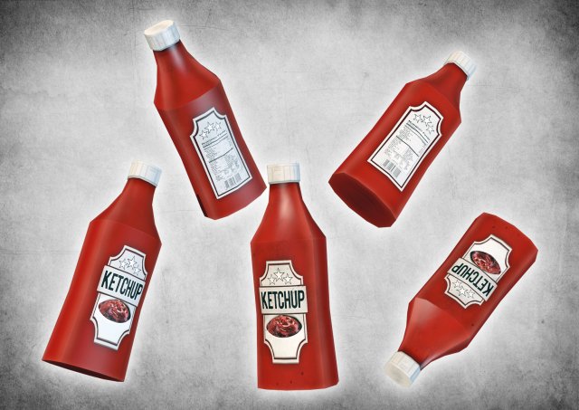 ketchup bottle 3D Модель .c4d .max .obj .3ds .fbx .stl .blend 