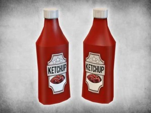 botol saus tomat Model 3D