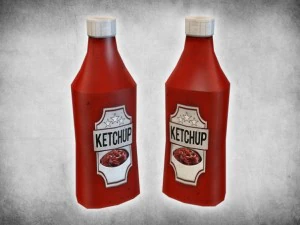botol saus tomat Model 3D