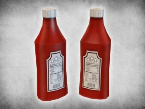 botol saus tomat Model 3D