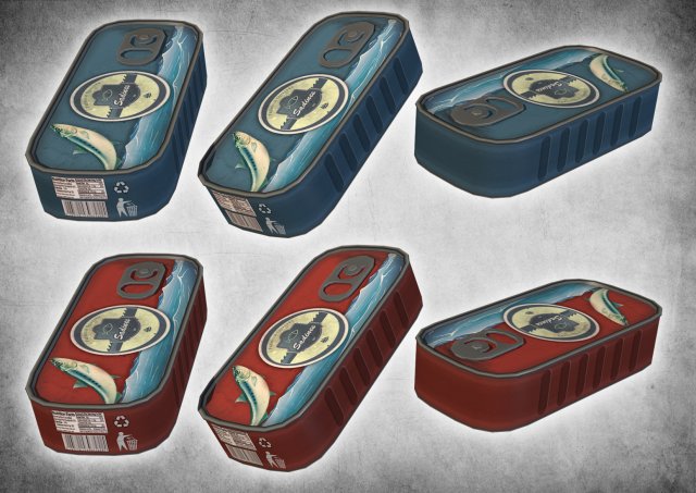 canned sadines Model 3D .c4d .max .obj .3ds .fbx .stl .blend 