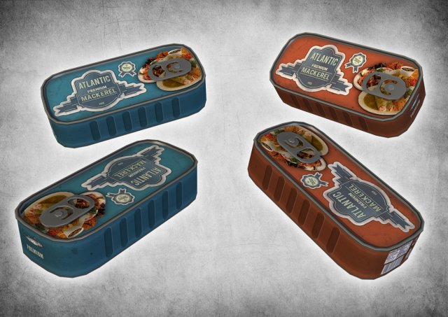 canned mackerel 3D 模型 .c4d .max .obj .3ds .fbx .stl .blend 