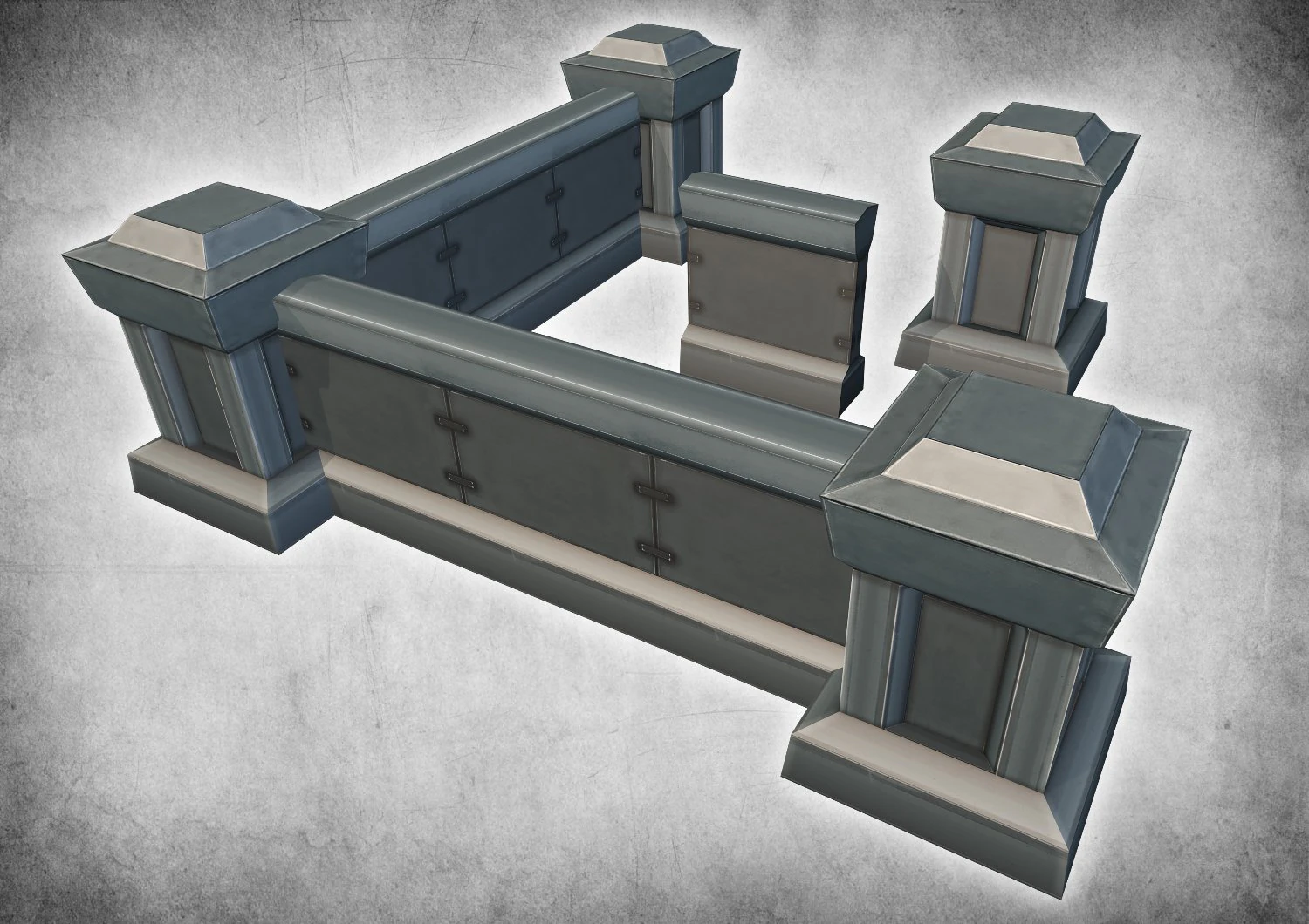 steel walls wallpack 01 3D Model .c4d .max .obj .3ds .fbx .stl .blend 