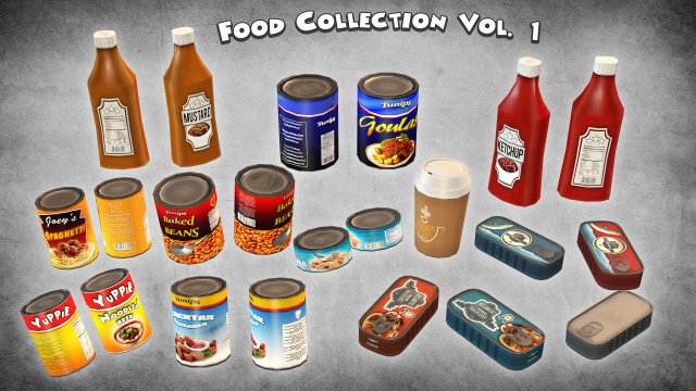 food collection vol 1 Model 3D .c4d .max .obj .3ds .fbx .stl .blend 