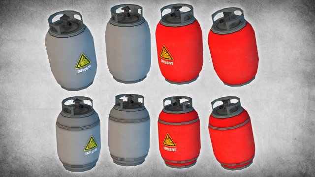 propane tanks 1 3D Model .c4d .max .obj .3ds .fbx .stl .blend 