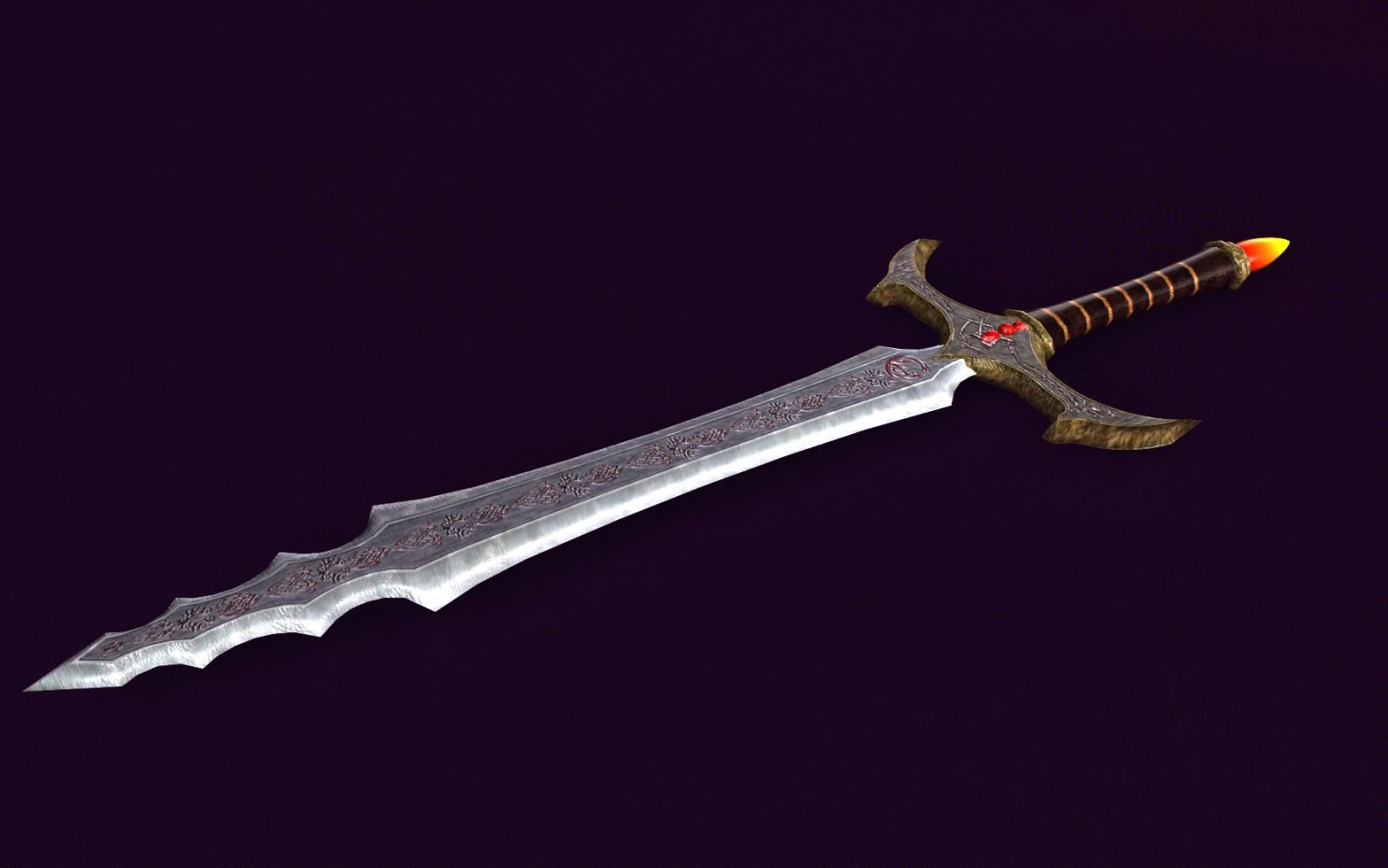 heavy sword 3D Model .c4d .max .obj .3ds .fbx .stl .blend 
