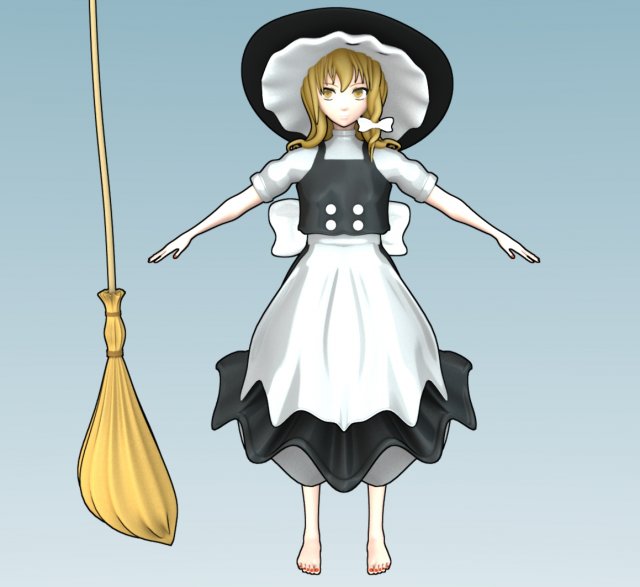 kirisame marisa Modelo 3D .c4d .max .obj .3ds .fbx .stl .blend 