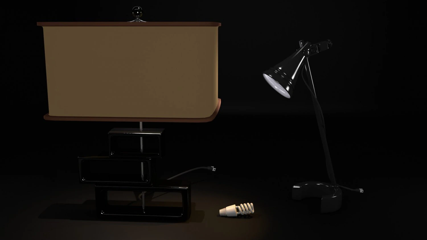 lamp set 3 3D Model .c4d .max .obj .3ds .fbx .stl .blend 