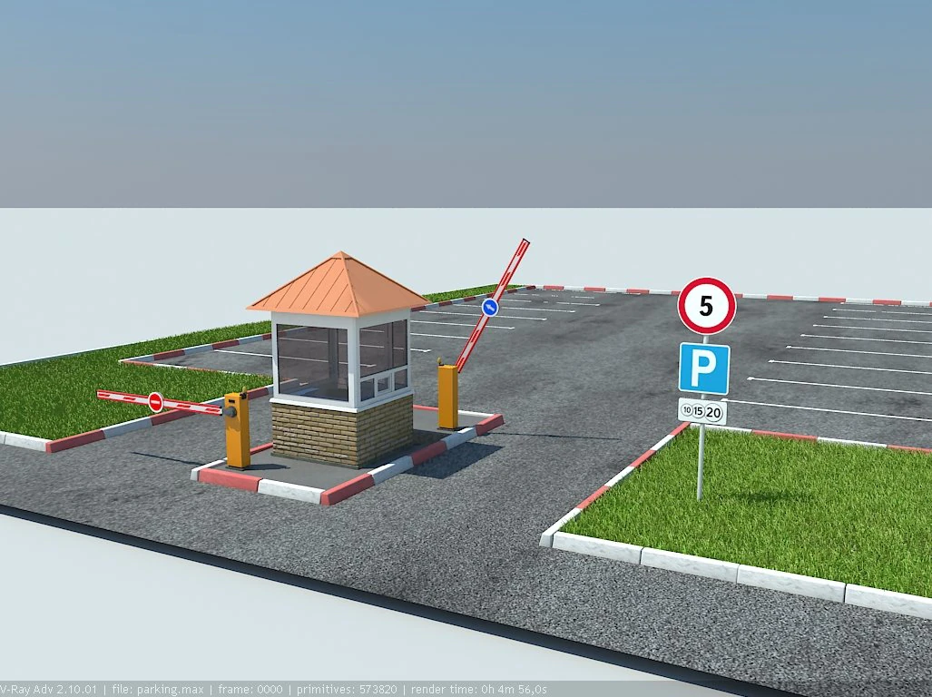 paid parking mini 3D Model .c4d .max .obj .3ds .fbx .stl .blend