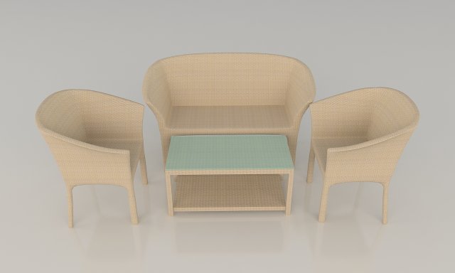 garden chair 3D Model .c4d .max .obj .3ds .fbx .stl .blend 