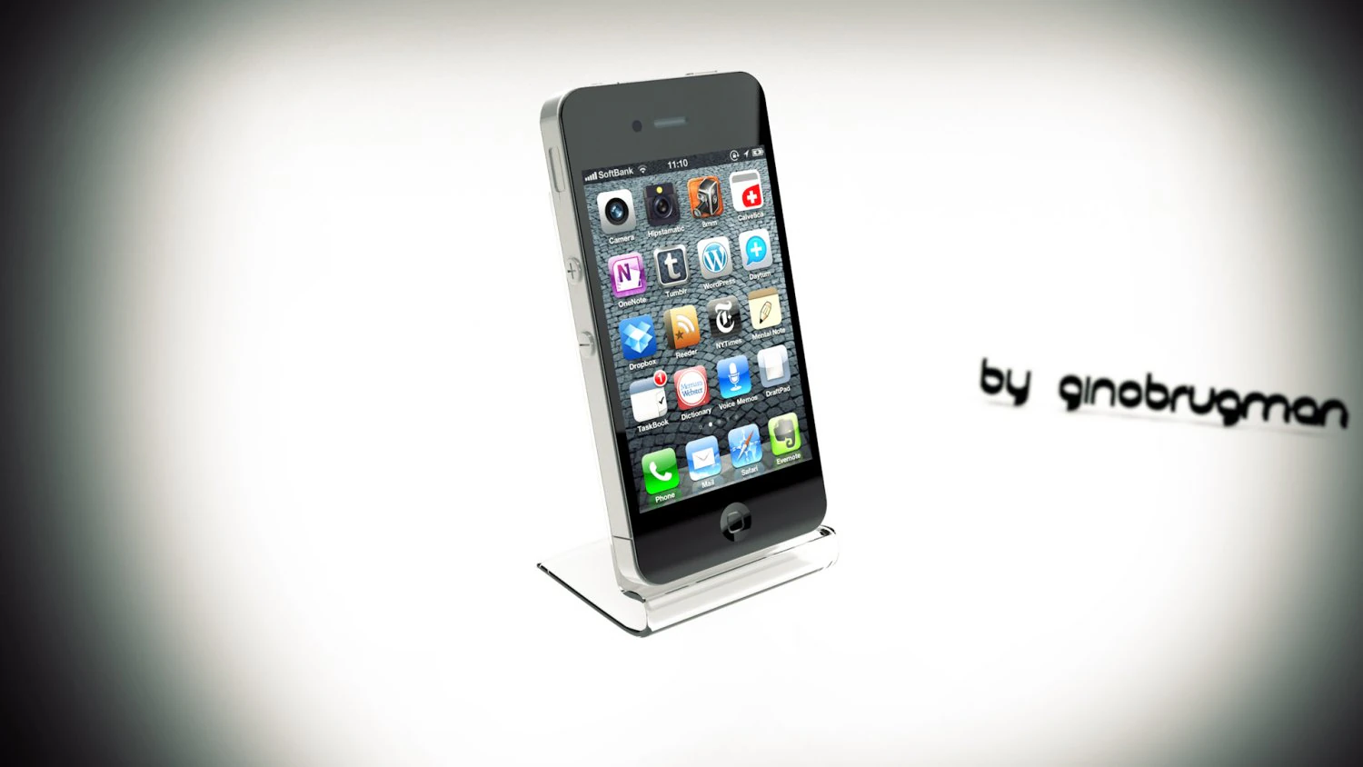 realistic iphone by ginobrugman 3D Model .c4d .max .obj .3ds .fbx .stl .blend 