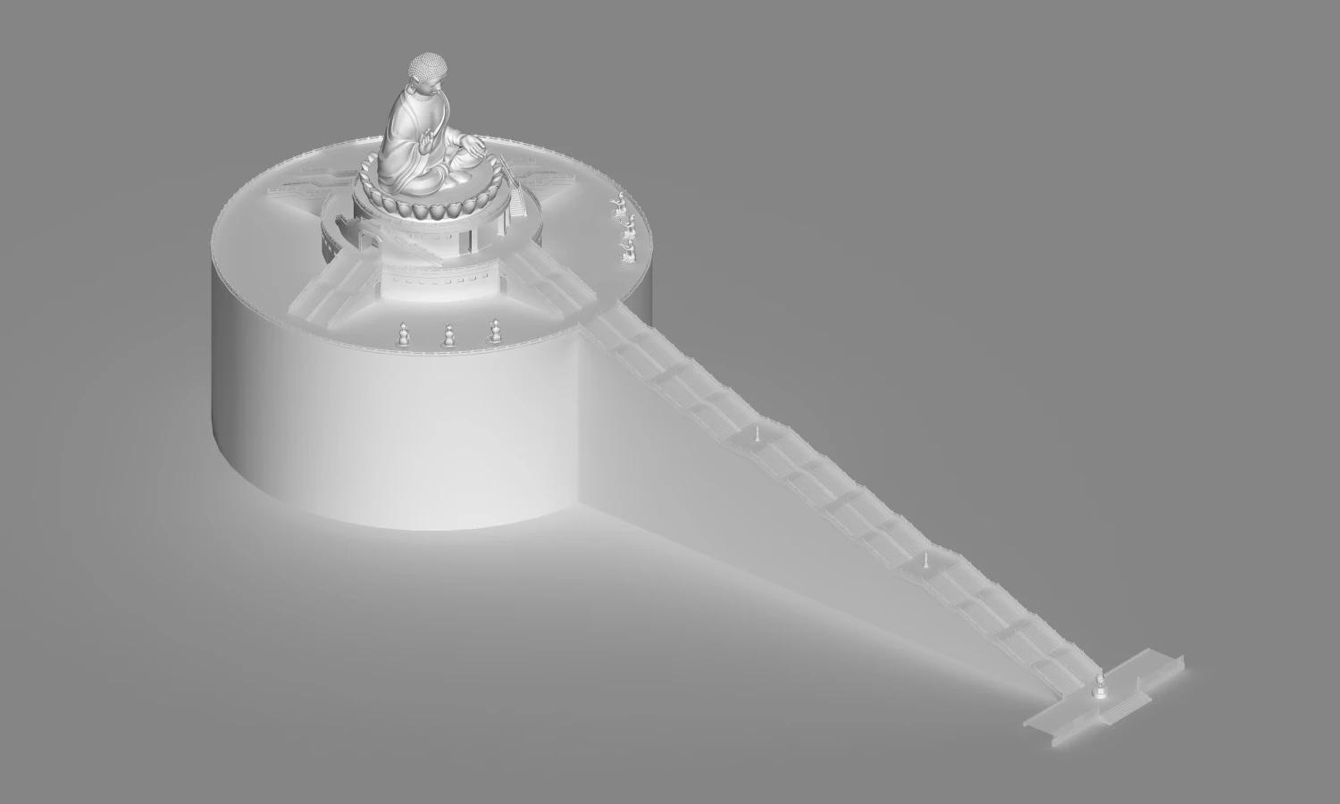 tian tian buddha 3D Model .c4d .max .obj .3ds .fbx .stl .blend