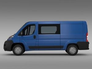 fiat ducato combi l2h1 2006-2014 Modelo 3D