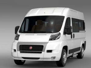 fiat ducato panorama l2h2 2006-2014 3D Модель