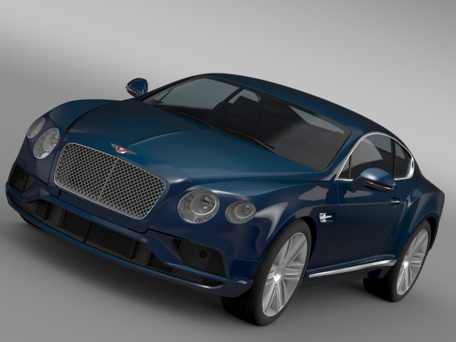bentley continental gt v8 2015 Model 3D .c4d .max .obj .3ds .fbx .stl .blend 