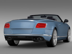 bentley continental gt v8 s convertible 2015 3D Модель