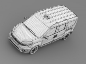 fiat doblo maxi taxi 152 2015 3D Model