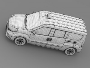 fiat doblo maxi taxi 152 2015 3D Model