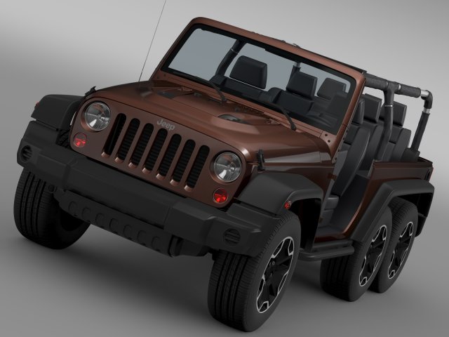 jeep wrangler rubicon 6x6 2016 3D 模型 .c4d .max .obj .3ds .fbx .stl .blend