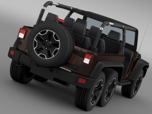 jeep wrangler rubicon 6x6 2016 3D 模型