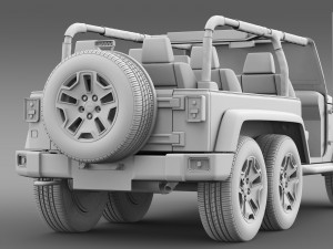 jeep wrangler rubicon 6x6 2016 3D 模型