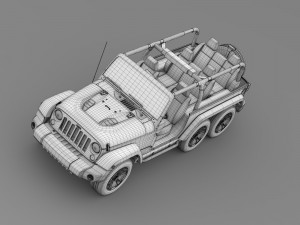 jeep wrangler rubicon 6x6 2016 3D 模型