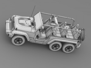 jeep wrangler rubicon 6x6 2016 3D 模型