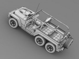 jeep wrangler rubicon 6x6 2016 3D 模型
