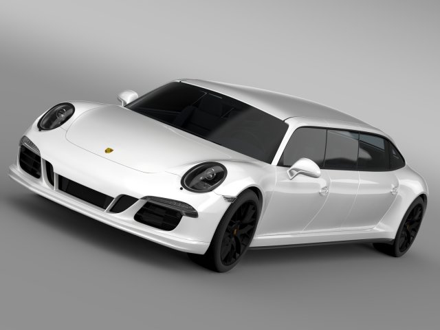 porsche 911 carrera 4 gts limousine 2016 3D Model .c4d .max .obj .3ds .fbx .stl .blend 