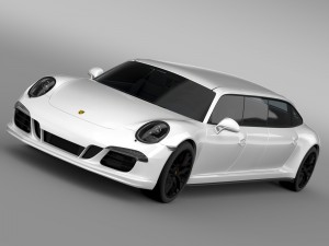 porsche 911 carrera 4 gts limousine 2016 3D Model