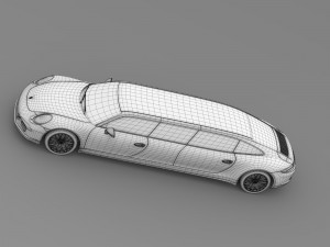 porsche 911 carrera 4 gts limousine 2016 3D Model