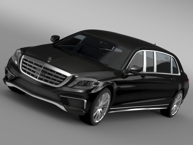 amg mercedes maybach pullman vv222 2015 3D Model .c4d .max .obj .3ds .fbx .stl .blend 
