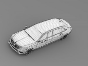amg mercedes maybach pullman vv222 2015 3D Model