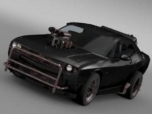 Mad Max Fight Interceptor Dodge Challenger 2015 Modello 3D