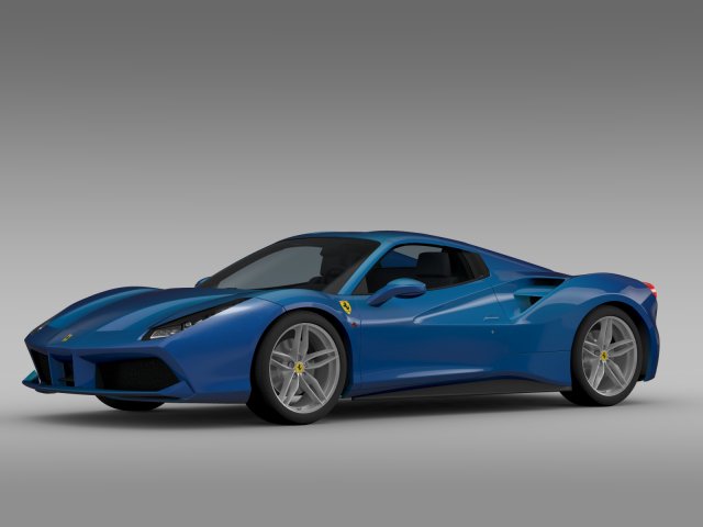 ferrari 488 spider 2016 3D 모델 .c4d .max .obj .3ds .fbx .stl .blend 