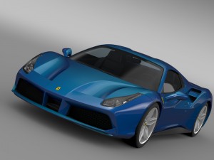 ferrari 488 spider 2016 3D 모델