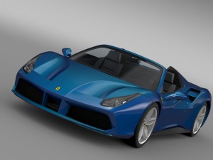 ferrari 488 spider 2016 3D 모델