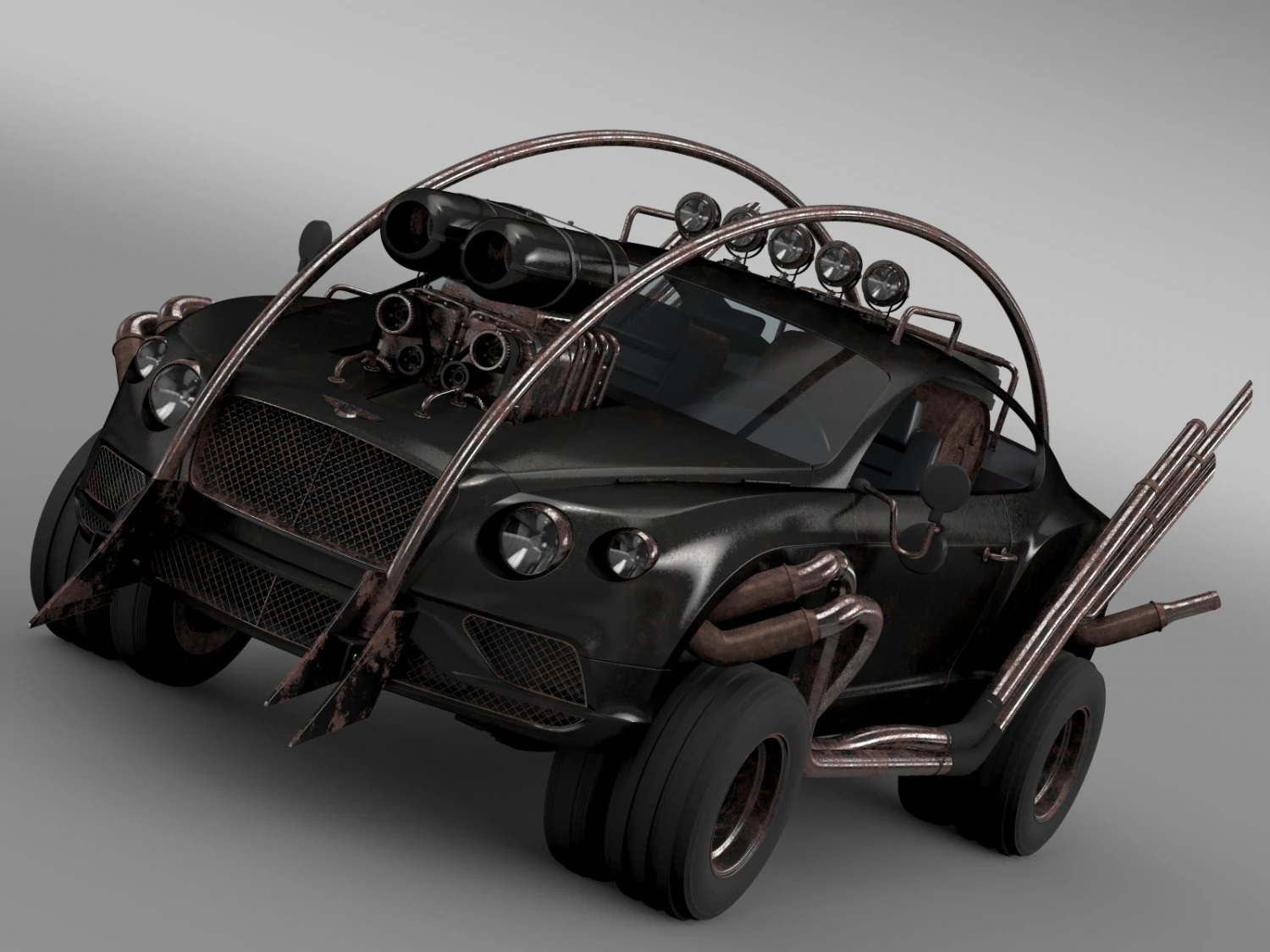 mad max grizzly bentley continental gt 2015 3D Model .c4d .max .obj .3ds .fbx .stl .blend 