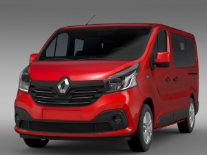 renault trafic minibus 2015 Modello 3D